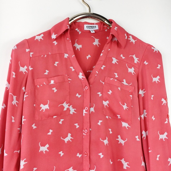 Cat Butterfly Blouse Pink Portofino Express XS - Picture 5 of 8
